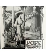 Pope Manufacturing Bicycles 1900s Advertisement Matted And Certified #1 ... - £55.03 GBP