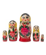 New Nesting Doll 5pc Tallest 4.5&quot;  100% Natural Linden Semenov Babushka ... - $664.49 MXN