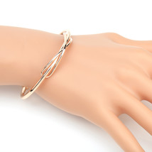 Rose Gold Tone Bangle Bracelet With Contemporary Infinity Design - £18.90 GBP