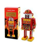 FIRE CAPTAIN ROBOT 5&quot; Saint St. John Wind Up Tin Toy Collectible Retro M... - €23,41 EUR