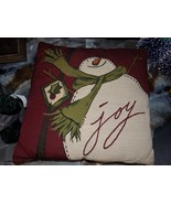Joy Christmas Snowman Snowmen Pillow - $11.70