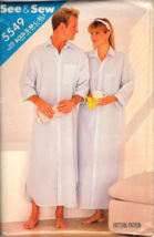 Butterick 5549 Adult XS to XL Pajama Long Nightshirt Uncut Sewing Pattern - £9.52 GBP