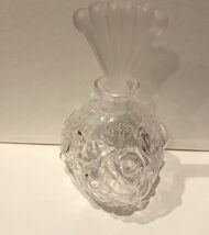 Glass Rose Shaped Perfume Bottle With Frosted Stopper - $23.76