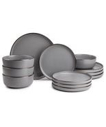 Ava 12-Piece Ceramic Dinnerware Set Gray - $70.44