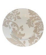 Martha Stewart Lisbon Grey Dinner Plate Macy&#39;s Floral Scrolls Dish 11&quot; - $21.78