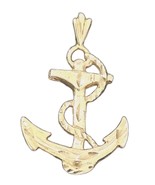 14K Yellow Gold 1.38g  anchor pendant - $1,472.74 MXN