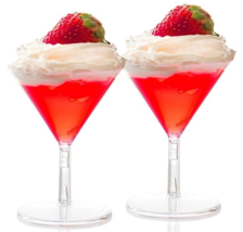 40 Disposable Mini Plastic Martini Glasses Clear Mini Dessert Cups Plast... - £7.46 GBP