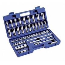 Westward 6Xz83 Socket Wrench Set, 3/8 In Drive Size, (27) 12-Point, (20)... - $160.99