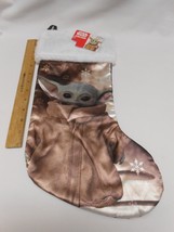 New Star Wars Mandalorian Baby Yoda Christmas Stocking 18&quot; Satin fur trim  - $11.29