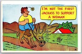 I Am Not The First Jackass To Support A Woman Comic Postcard - $5.44