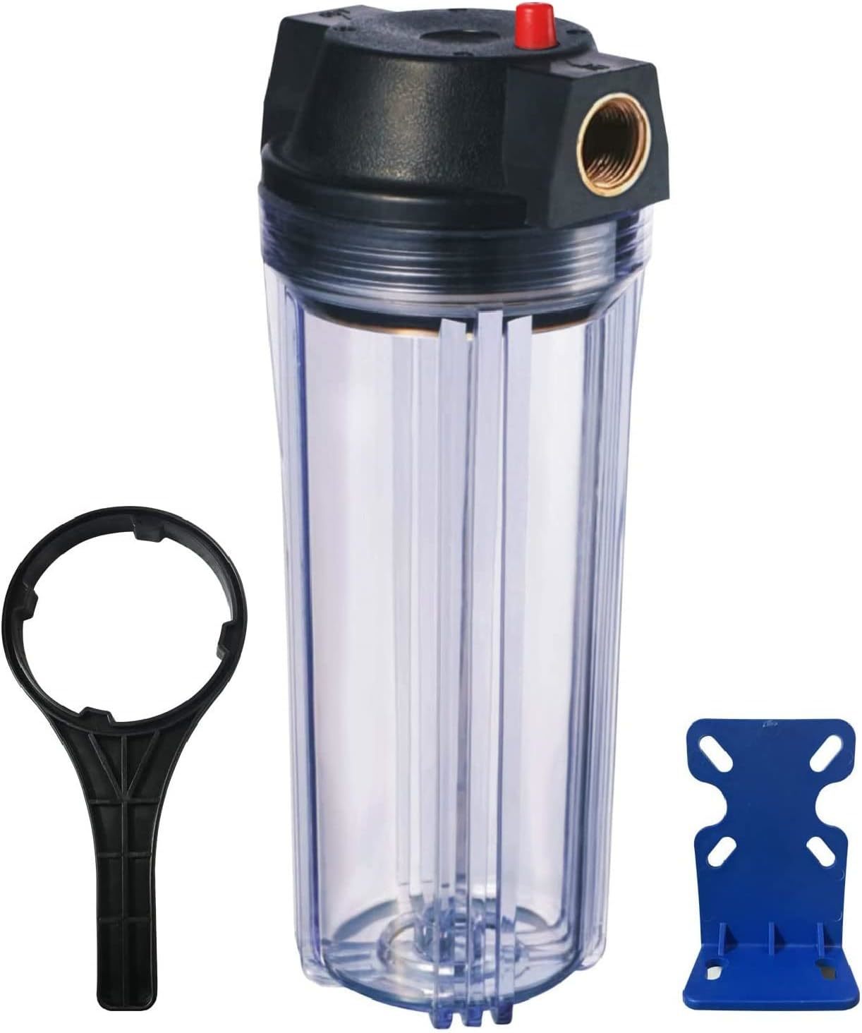 Geekpure 10-Inch Whole House Clear Filter Housing - 3/4&quot;Npt Brass Port-Fit - $40.97
