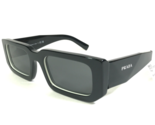 PRADA Sunglasses SPR 06Y 09Q-5S0 Black White Rectangular Frames Gray Lenses - $252.23