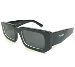 PRADA Sunglasses SPR 06Y 09Q-5S0 Black White Rectangular Frames Gray Lenses - £197.65 GBP