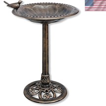 Weather-Resistant 30-Inch Bird Bath with Ground Stakes - Garden Feature - $45.00