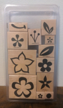 Stampin&#39; Up 2005 Island Blossoms Decorative Wooden Rubber Stamps Set of 12 - £7.61 GBP