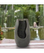 14 in. 2 gal Modern Decorative Concrete Pot Electric Garden Fountain - $344.22 CAD