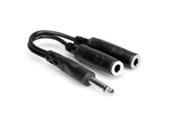 Hosa YPP-111 1/4 in TS to Dual 1/4 in TSF, Y-Cable - £6.26 GBP