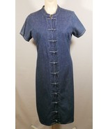 Vintage NY Jeans 90&#39;s Y2k Button Front 100% Cotton Dress Size 10 - £23.48 GBP