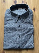 Murano Shirt Mens Medium NEW Gray Linen Cotton Diamond Short Sleeve - £30.67 GBP