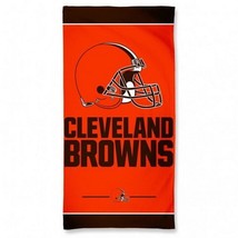 NFL Cleveland Browns Vertical w/Full Name Under Logo Beach Towel 30&quot;x60&quot; - £21.20 GBP