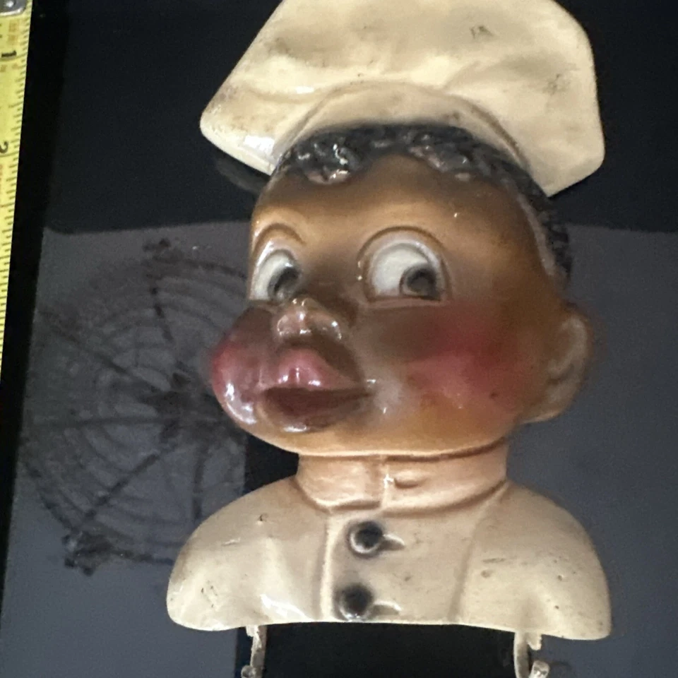 Vintage Black Americana Chef wall hanging chalkware - $828.33 MXN