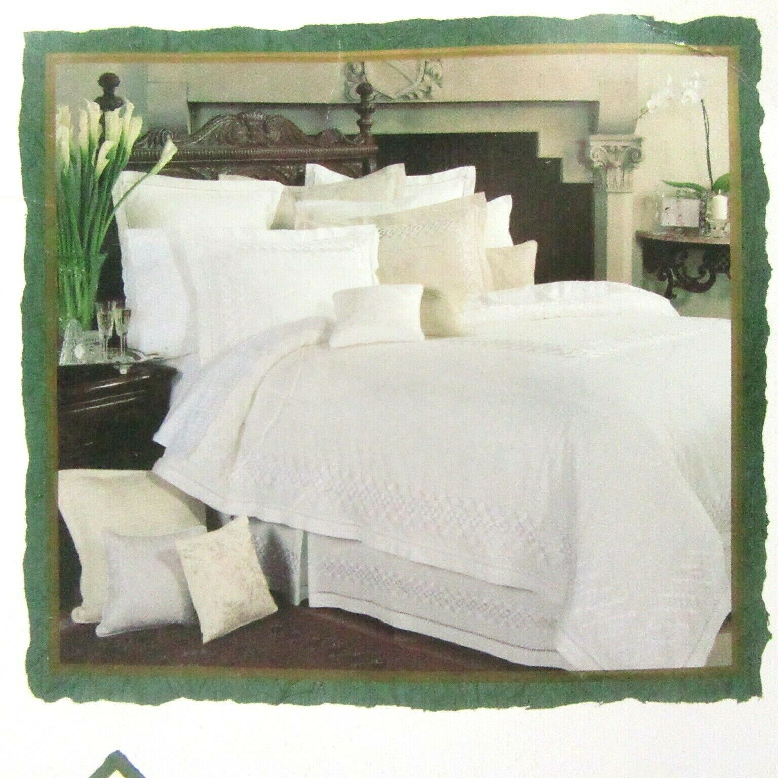 Waterford Lismore Embroidered Linen Blend Cal. King Bed-Skirt - $90.00