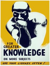 2678 For greater knowledge on more subjects library vintage 18x24 Poster.Decor A - $28.00