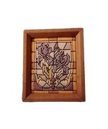 Vntg Sunset Crewel Tiffany Iris Needlepoint 1982 Longstitch Stained Glas... - $24.49