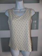 Croft &amp; Barrow Stretch Off White Black Polka Dot Tank Size PS Women's - $15.00