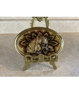 Vintage Metal 3D Bear Graphic Oval Gold Brown Belt Buckle Made in USA - $13.75