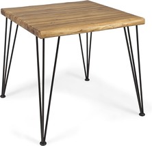 Audrey Indoor Industrial Acacia Wood Dining Table With Teak Finish And Rustic - £130.98 GBP