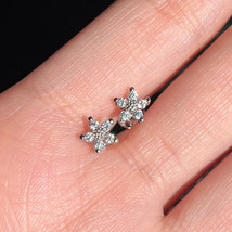 Exquisite Small Flowers Ear Bone Stud Three-Color Selection Simple Earrings Slee - £7.98 GBP