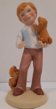 Avon Vintage 1981 Best Friends Figurine Boy With Dogs 6.26&quot; - £8.78 GBP