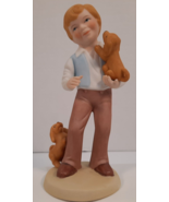 Avon Vintage 1981 Best Friends Figurine Boy With Dogs 6.26&quot; - £8.64 GBP