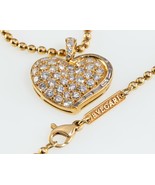 Bulgari Bvlgari Vintage 18k Yellow Gold Diamond Heart Pendant w/ Ball Chain - $56,007.10 CAD