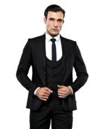 Men 3pc European Vested Suit WESSI by J.VALINTIN Extra Slim Fit JV7 Blac... - £36.08 GBP+