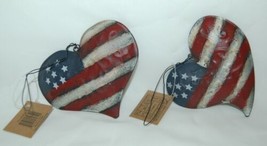 Hannas Handiworks 60650 American Flag 4 Ornament Set 2 Hearts 1 Ball Star image 2