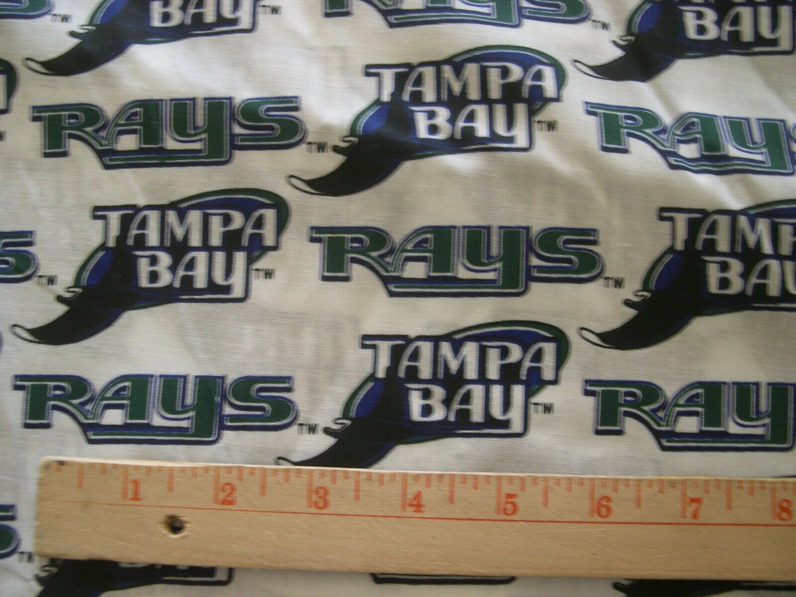 TAMPA BAY RAYS MLB COTTON FABRIC 1/2 YARD X 57" for Mask FREE SHIP Retired 18x57 - $16.99