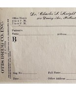 Charles Knight Otis Drug Co Script Slip Rx Portland Maine Blank 1920s DWP4B - $459.63 MXN Charles Knight Otis Drug Co Script Slip Rx Portland Maine Blank 1920s DWP4B - $459.63 MXN