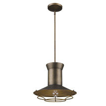 Newport 1-Light Tin Coated Pendant With Raw Brass Interior Shade And Louver - $393.97