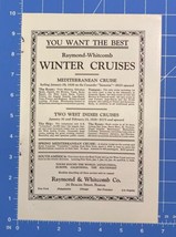 Vintage Print Ad Winter Cruises Mediterranean West Indies Travel Tour 10&quot; x 6.5&quot; - £7.66 GBP