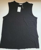 James Perse Womens Muscle Tank Tee T-Shirt Sz 2 Med Black Cotton/Modal S... - €34,34 EUR