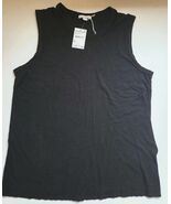 James Perse Womens Muscle Tank Tee T-Shirt Sz 2 Med Black Cotton/Modal S... - €34,13 EUR