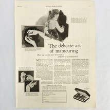 Vintage 1921 Cutex Manicure Set Print Ad Geraldine Farrar 13&quot; x 9 3/4&quot; - $6.62