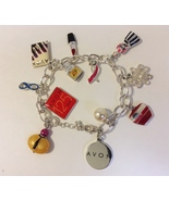 Avon 12 Charms Bracelet Silver Metal Link Chain 125 Years Anniversary Li... - $28.00