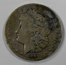 1890-CC $1 Silver Morgan Dollar Good Condition, Medium Toning, Full Rims - £116.65 GBP