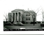 RPPC  Platte County Court House Wheatland WY Street View Cars Postcard T12 - $24.70