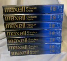 NEW! Maxell T-120 Premium Grade Videocassette VHS Blank Tape 6 Hours Recording - £26.14 GBP
