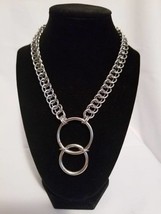 Aluminium Butted Doppel O-Ring Halskette Valentinstag Geschenk,Muttertag - £40.38 GBP