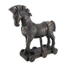 Ancient Greek Bronzed Trojan Horse Statue - £76.10 GBP